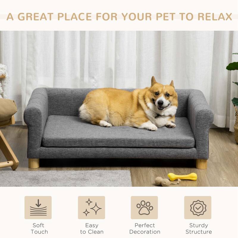 PawHut Modern Dog Couch Bed, Pet Sofa for Medium to Large Dogs or Cats