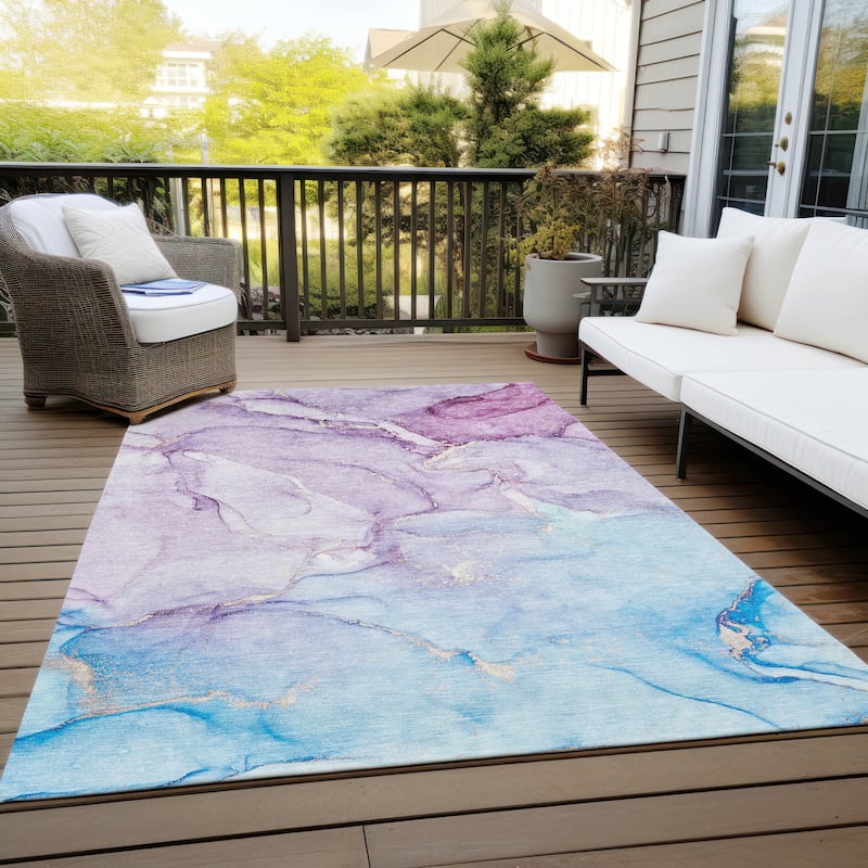 Malu Artistic Abstract Weather Resistant Versatile Elegance Outdoor Rug