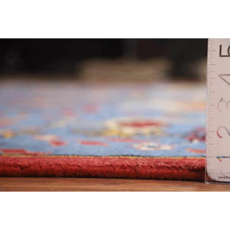 Hand Knotted Oriental 100% Wool Carpet Traditional All-Over Navy Blue & Blues Ziegler Area Rug - 13' 10'' X 9' 10''
