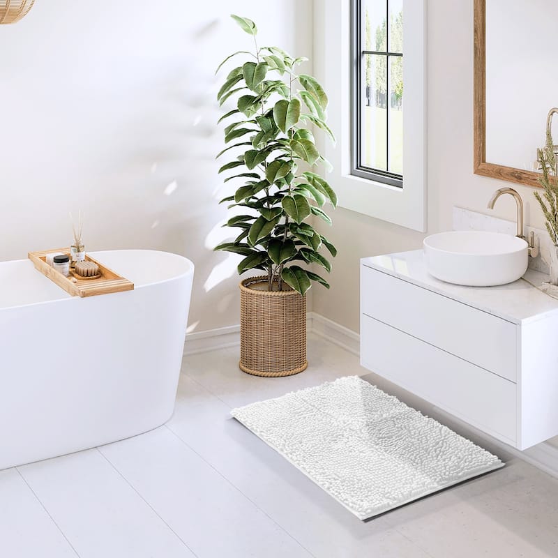 Empyrean Non-Slip Super Plush Chenille Bathroom Rugs