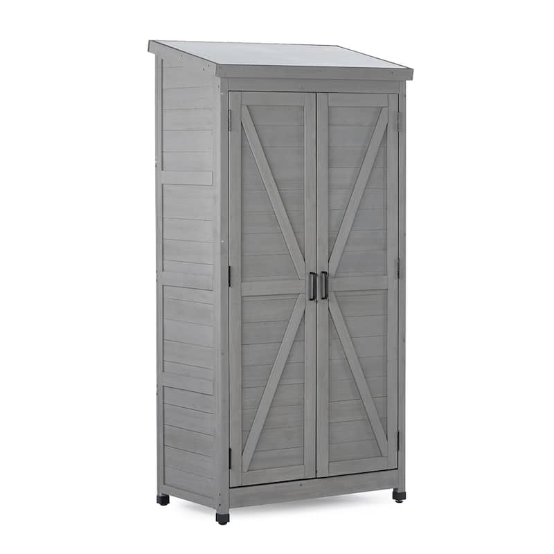 2.8 ft. W x 1.7 ft. D Wood Outdoor Storage Shed w/Double Doors