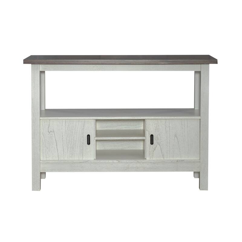 Brook Bay Textured White & Carbon Gray Sideboard