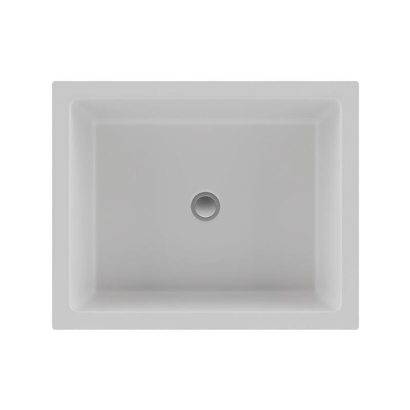 Lexicon Platinum V330 Quartz Composite Rectangle Vanity Sink - Galaxy White - White