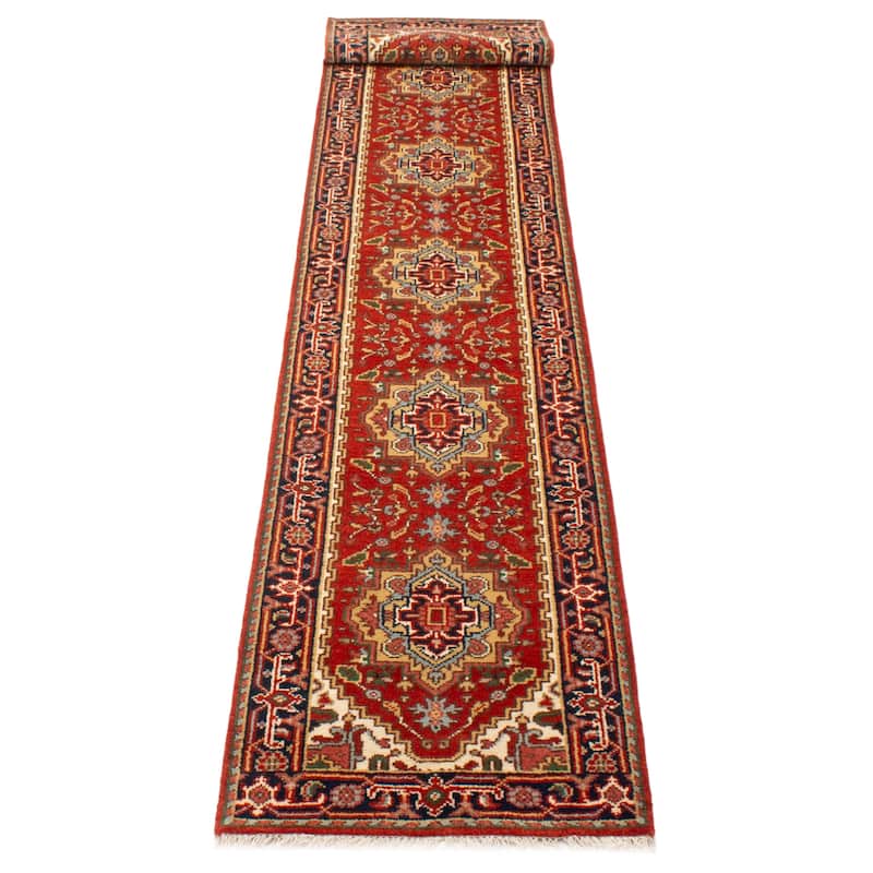 ECARPETGALLERY Hand-knotted Serapi Heritage Red Wool Rug - 2'7 x 19'9