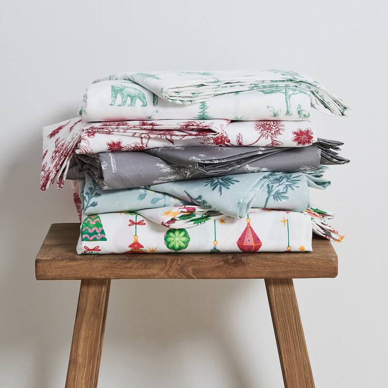 Linery & Co. Ultra-Soft Brushed Winter-Themed Microfiber Sheet Set