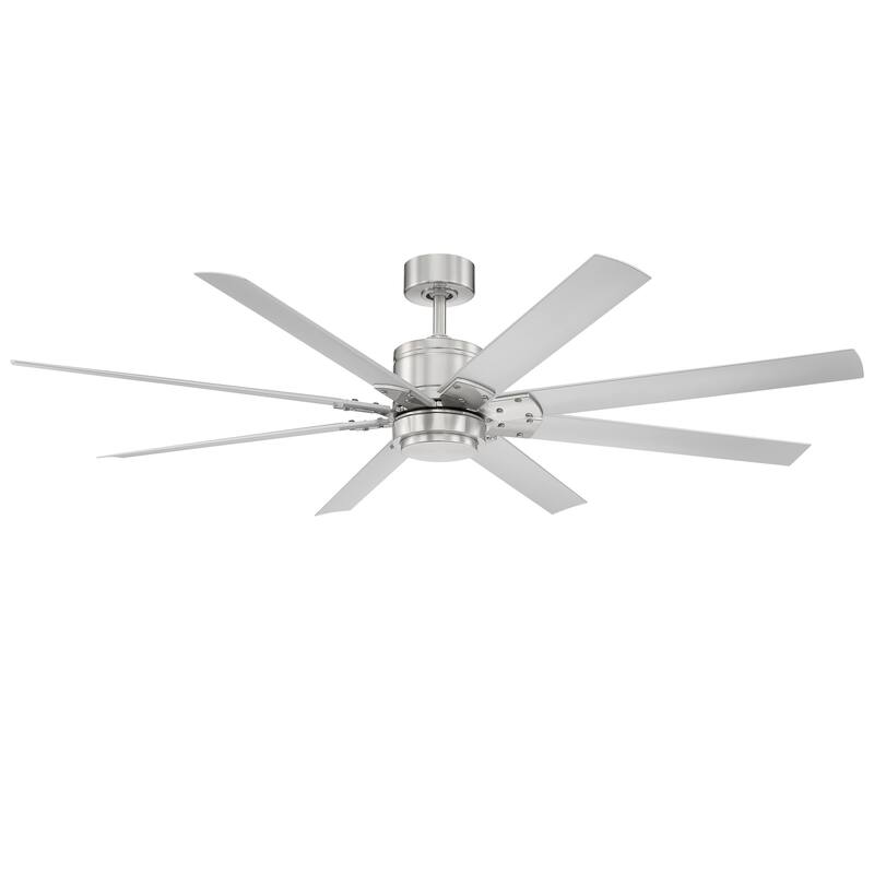 Renegade Indoor and Outdoor 8-Blade Smart Ceiling Fan 66in with 3000K LED Light Kit and Remote Control with Wall Cradle - 66