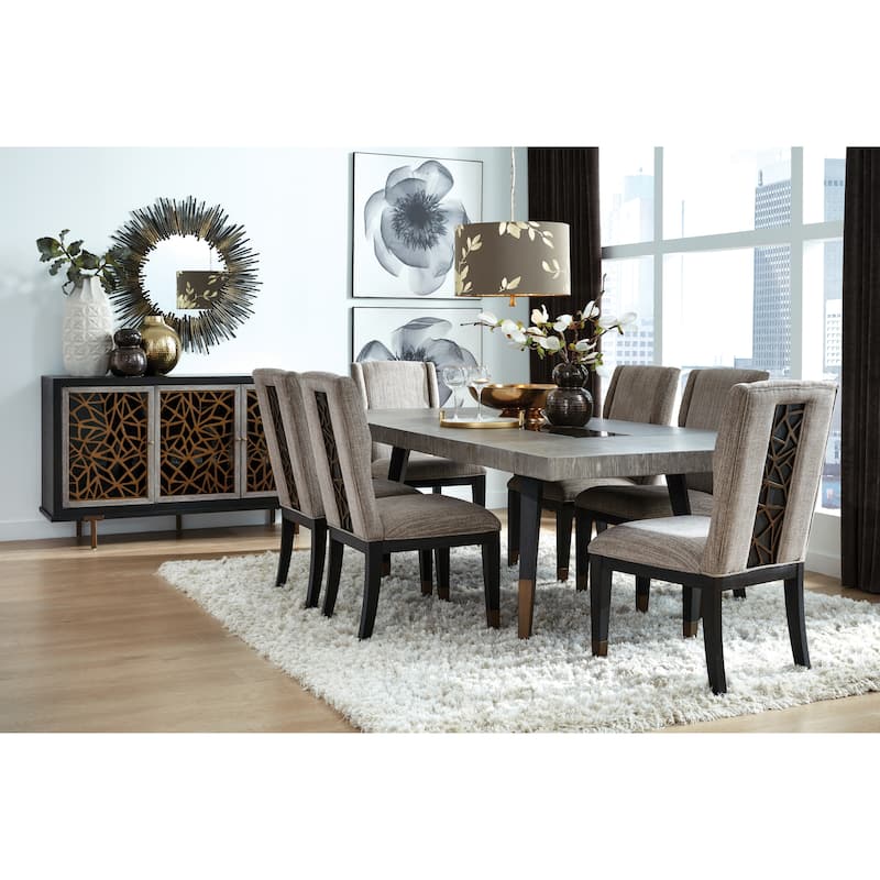 Magnussen Home Ryker Nocturn Black And Coventry Grey Server - 61.13''W x 18''D x 36''H