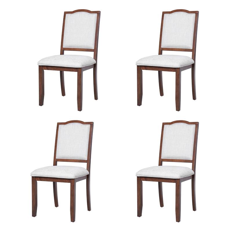 Roomfitters Farmhouse Dining Chairs Set of 4, Upholstered High Back Kitchen Chairs, Solid Wood Frame Dining Seating