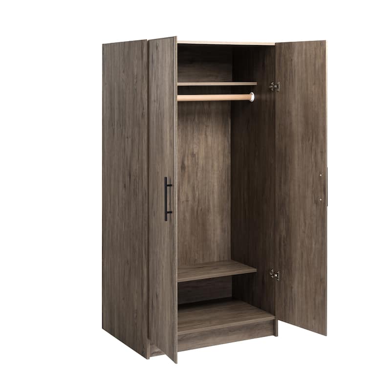 Prepac Elite Armoire Wardrobe Closet Cabinet with Hanging Rail