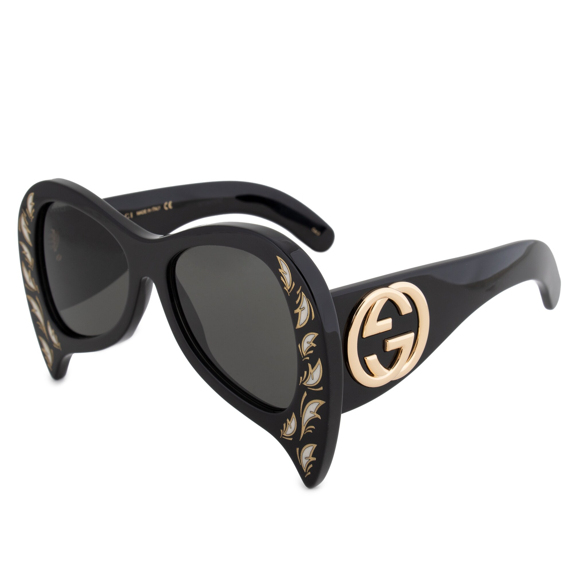 Shop Gucci Hollywood Forever Black Mother Of Pearl Oversized