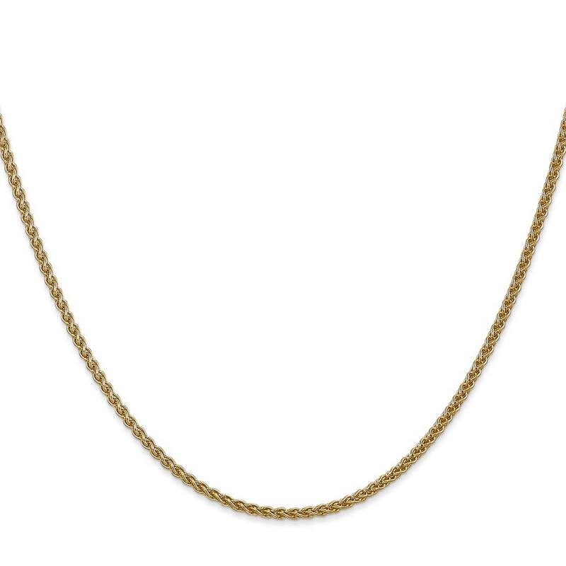 Curata 14k Yellow Gold Spring Ring 1.1mm Solid Polished Spiga Chain Bracelet