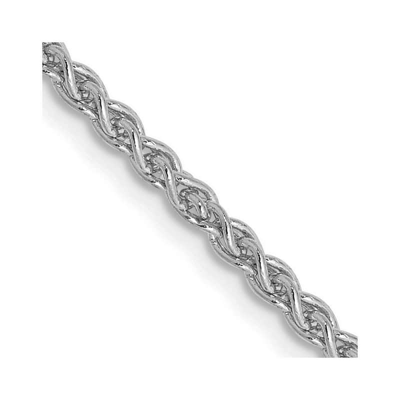 Curata Women's 14k White Gold 2.25mm Solid Spiga Chain Anklet - 9 Inch - Lobster Claw