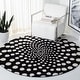 preview thumbnail 10 of 83, SAFAVIEH Soho Handmade Abstract Dots N.Z. Wool Area Rug 6' x 6' Round - Black/Ivory