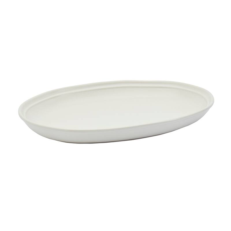 Bee & Willow White Earthenware Set of 2 8.25" & 15" Oval Platters