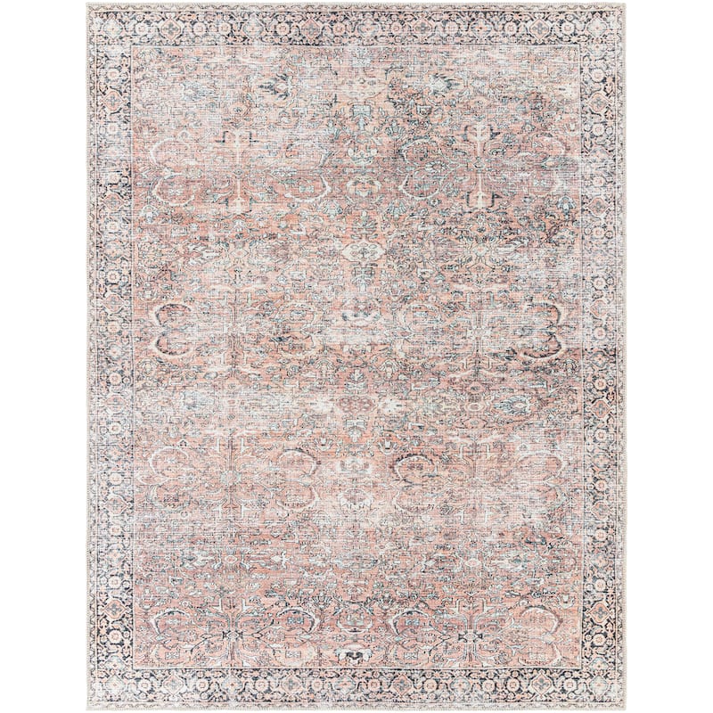 Livabliss Antonella Traditional Vintage Machine Washable Area Rug - Rose - 2' 7" x 7' 3"
