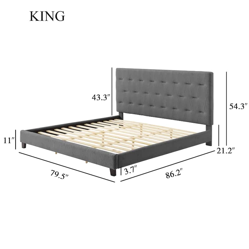 Corvus Somme Tufted Upholstered Platform Bed