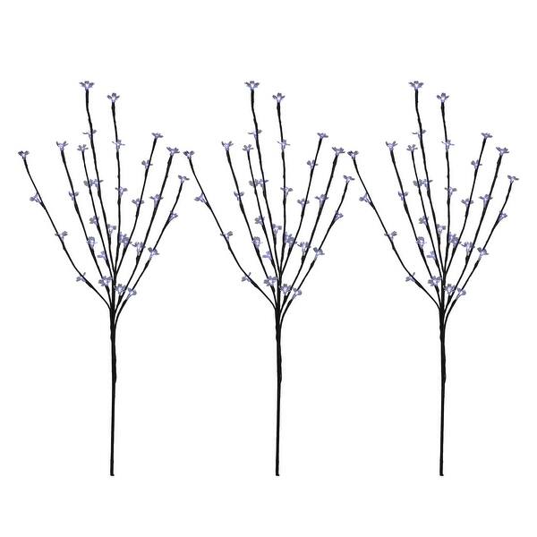 Shop Set Of 3 Led Lighted Cherry Blossom Outdoor Artificial