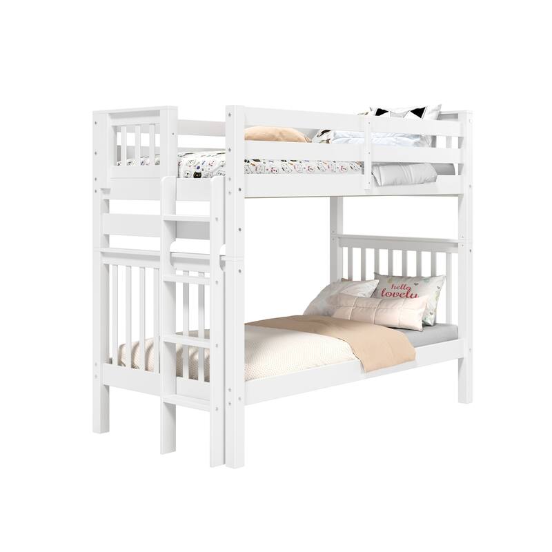 Taylor & Olive Trillium Tall Twin over Twin Bunk Bed with End Ladder
