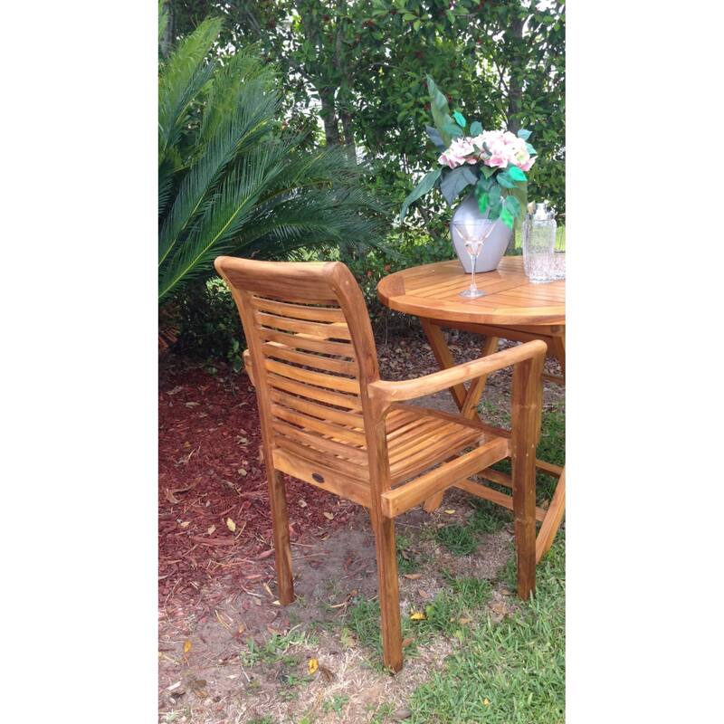 Chic Teak Rio Teak Wood Indoor/ Outdoor Stacking Arm Chair