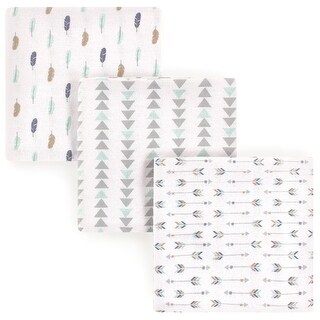 Luvable Friends Baby Boy Cotton Flannel Receiving Blankets, Boy Feathers 3-Pack, One Size - Boy Feathers 3-Pack - One Size