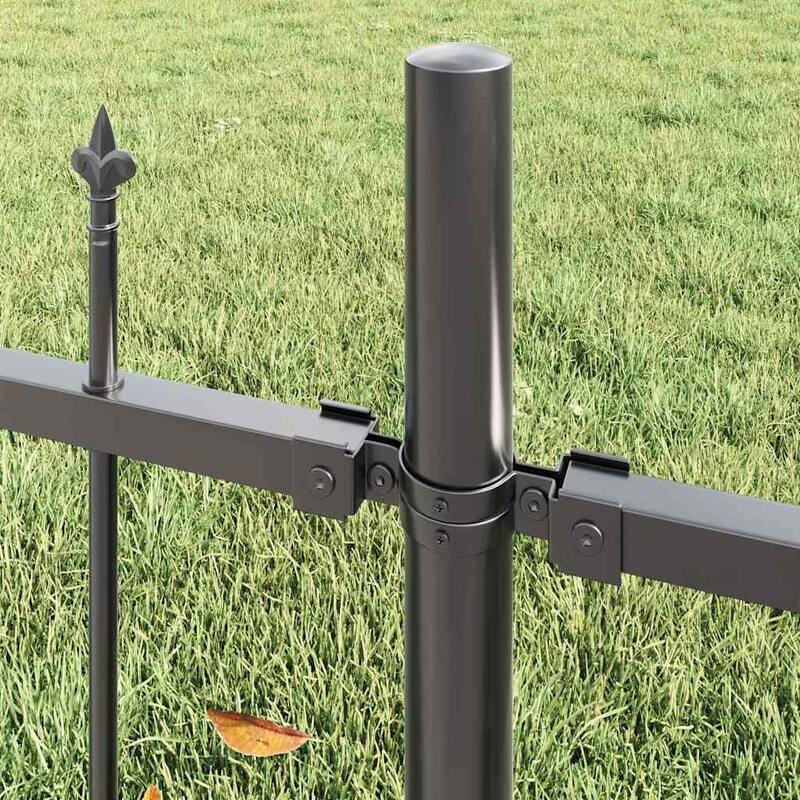 vidaXL Garden Fence Grey Powder-Coated Steel