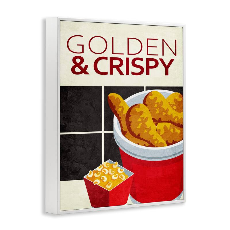 Stupell Golden & Crispy Fried Food Framed Giclee Art Design By Kim Allen