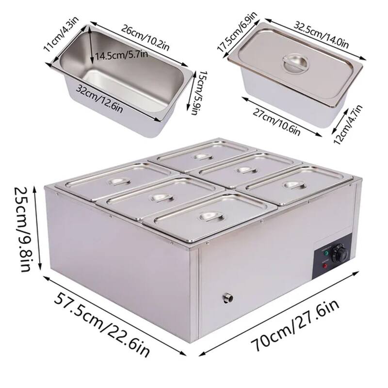Stainless Steel Buffet Server Food Warmer 110V 850W 6 Pans On Sale