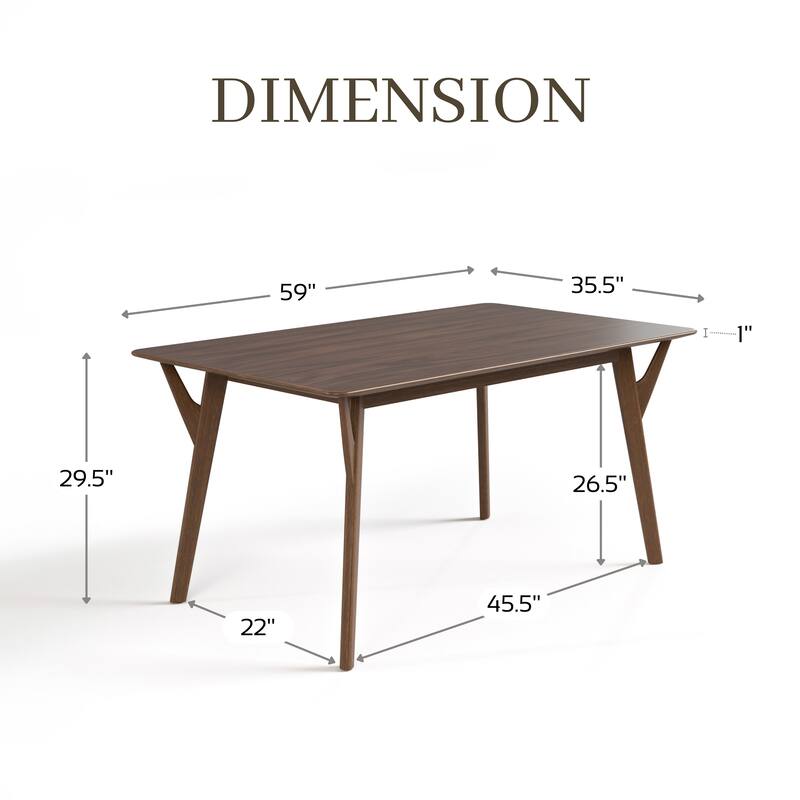 Furniture of America Beck Mid-century 7-Piece Wood Dining Table Set