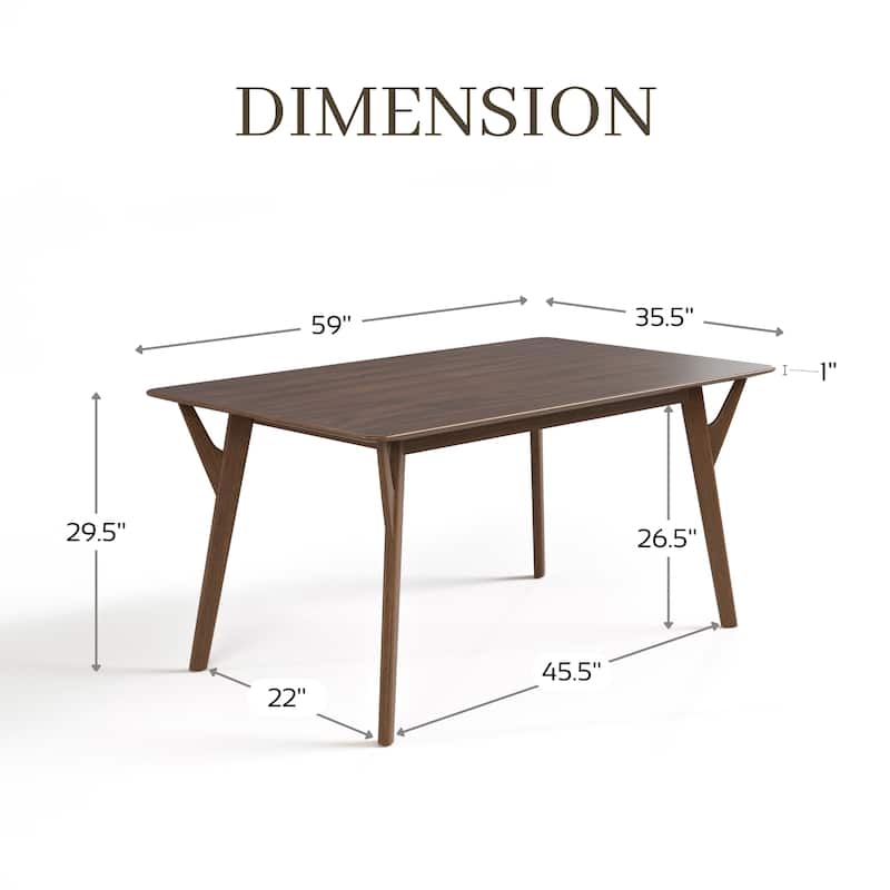 Furniture of America Beck Mid-century Walnut 59-inch Wood Dining Table