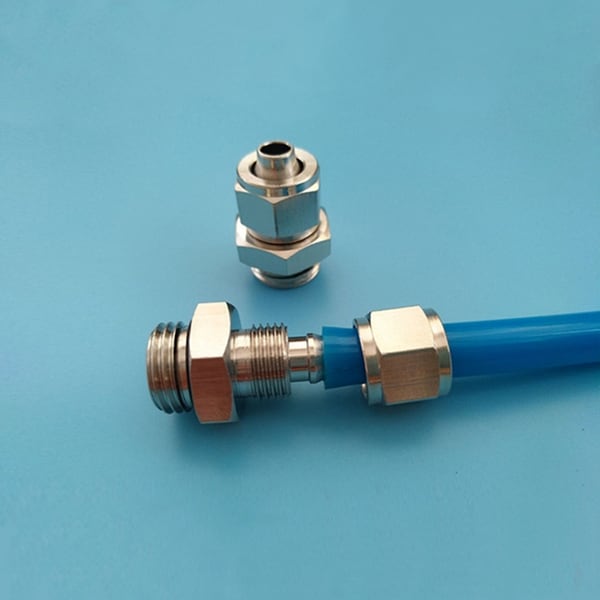 2X Pneumatic Y Splitter 1/4" NPT to 3/8" Hose OD Air Push Quick Connect Fitting 