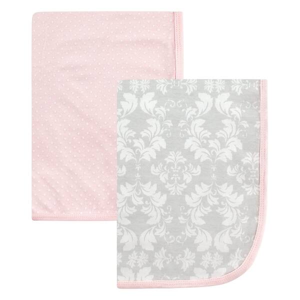 slide 1 of 1, Hudson Baby Infant Girl Cotton Swaddle Blankets, Damask, One Size - Damask - One Size One Size - Damask