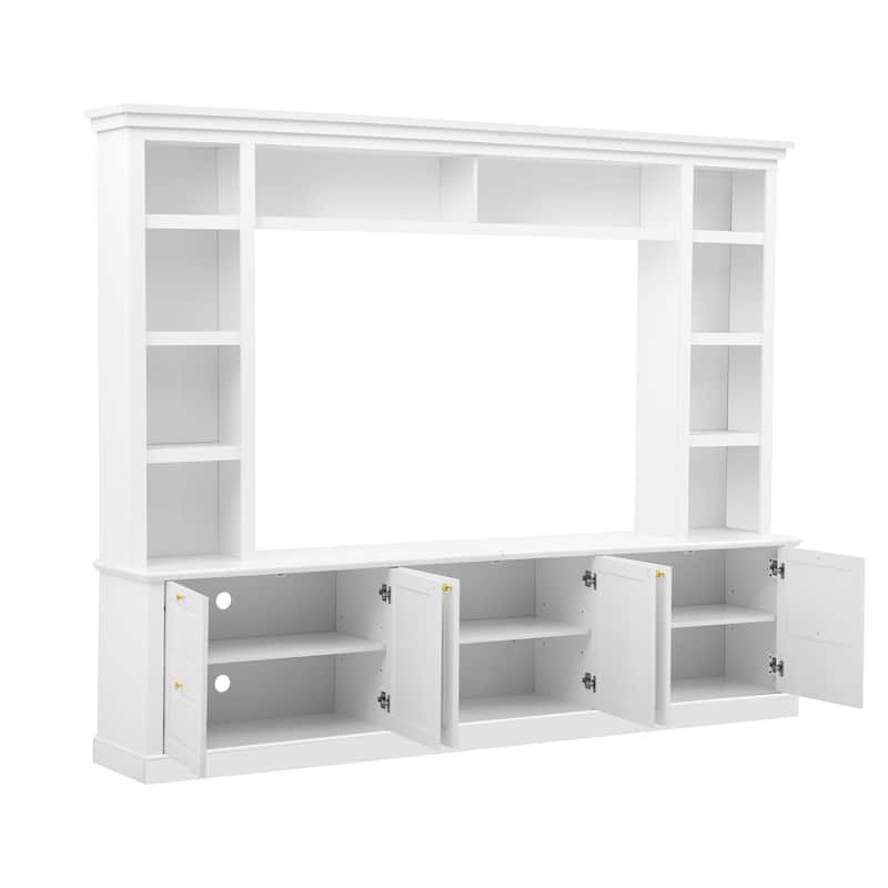 All-in-One Entertainment Center TV Stand for TVs up to 70 Inch, Modern TV Cabinet Display Cabinet with Bookcase
