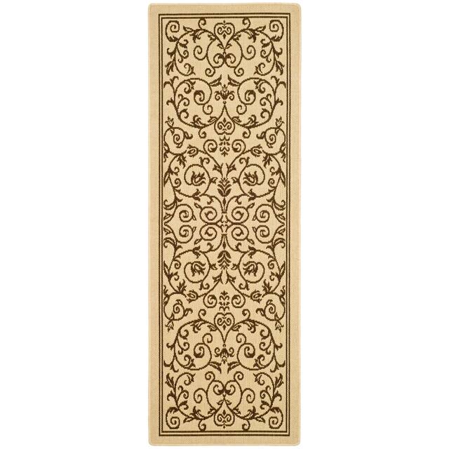 SAFAVIEH Courtyard Clarine Indoor/ Outdoor Waterproof Patio Backyard Rug - 2'3" x 6'7" Runner - Natural/Brown