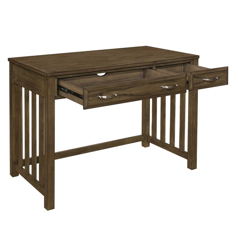 Belinda Writing Computer Desk, 2 Drawers, Rustic Brown Veneer, 44 Inch