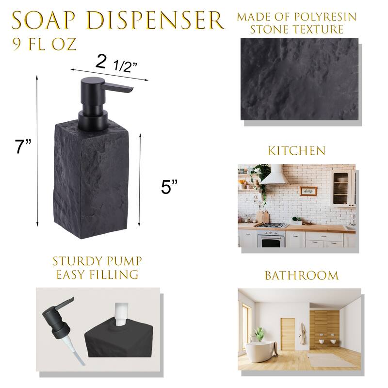 Collection Stone Effect Bath Accessory Set-4 pieces