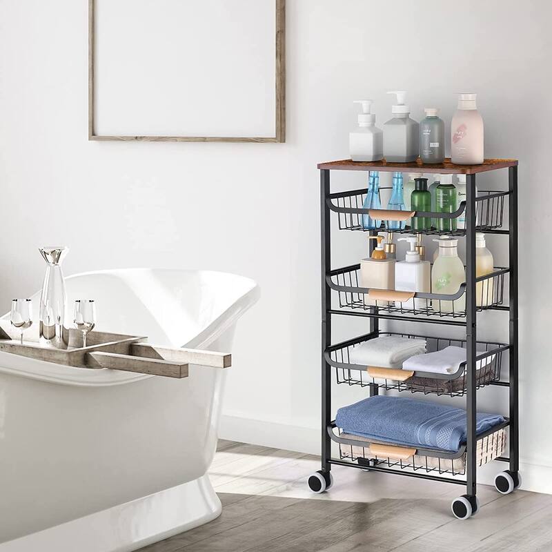 Kitchen Storage Rolling Cart on Wheels