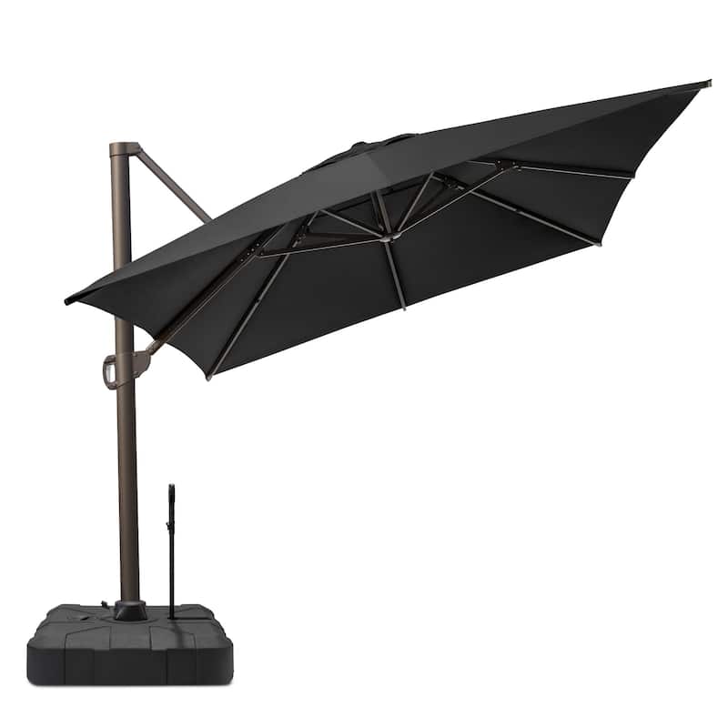 13 ft x 10 ft Luxury Outdoor Aluminum Patio Cantilever Offset Umbrella with Base Included