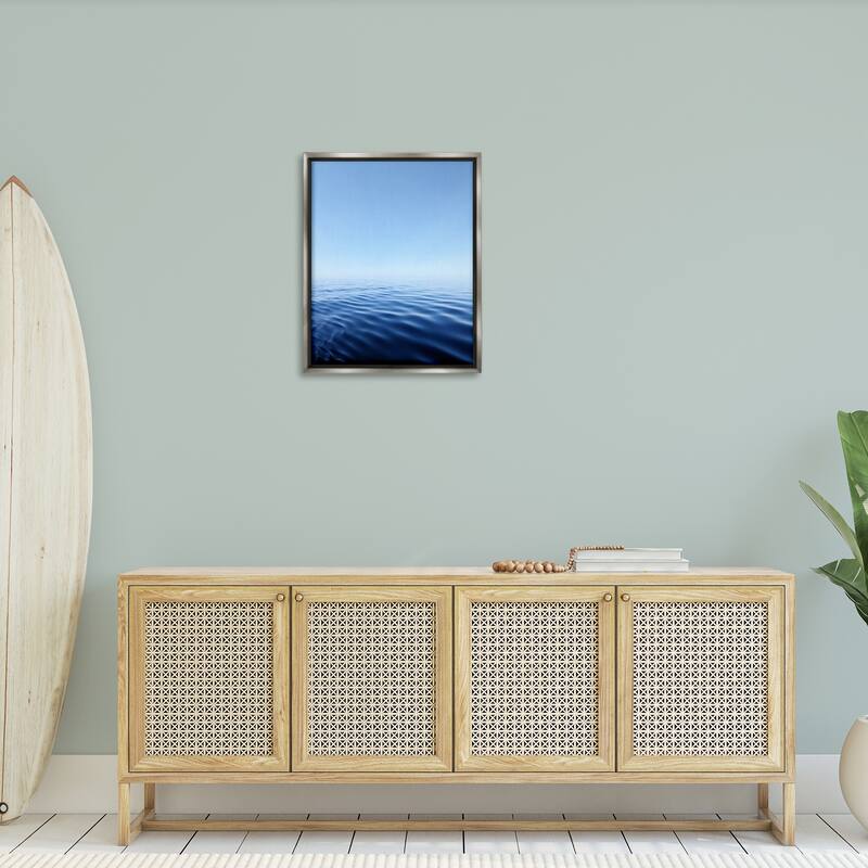 Stupell Cool Blue Ocean Ripples Framed Floater Canvas Wall Art Design By Kali Wilson