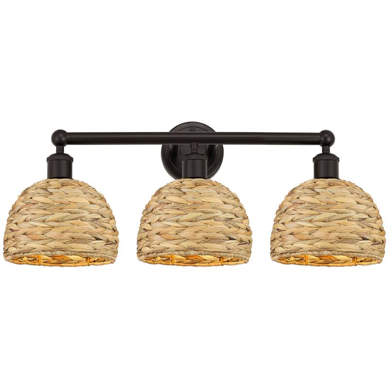 Innovations Lighting Endless Possibilities Edison - Woven Rattan - 3 Light 26" Bath Vanity Light - Oil Rubbed Bronze