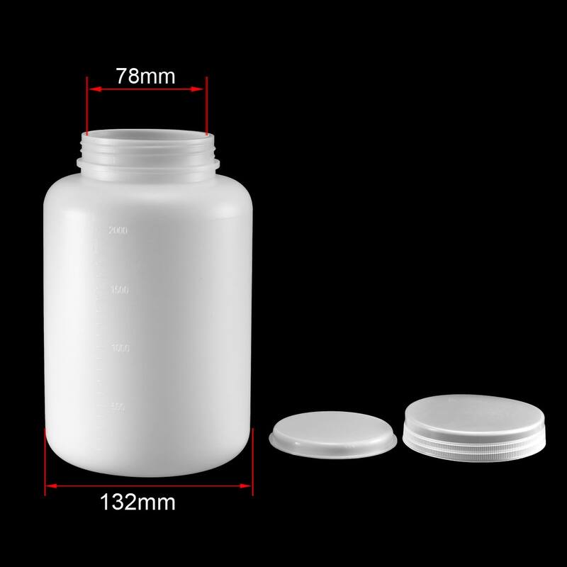 Plastic Lab Reagent Bottle Sample Sealing Storage Container 3pcs - Translucent