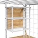 preview thumbnail 9 of 10, Full Size Metal Loft Bed with Built-in Work Station, Wardrobe, Storage Staircase and LED, White