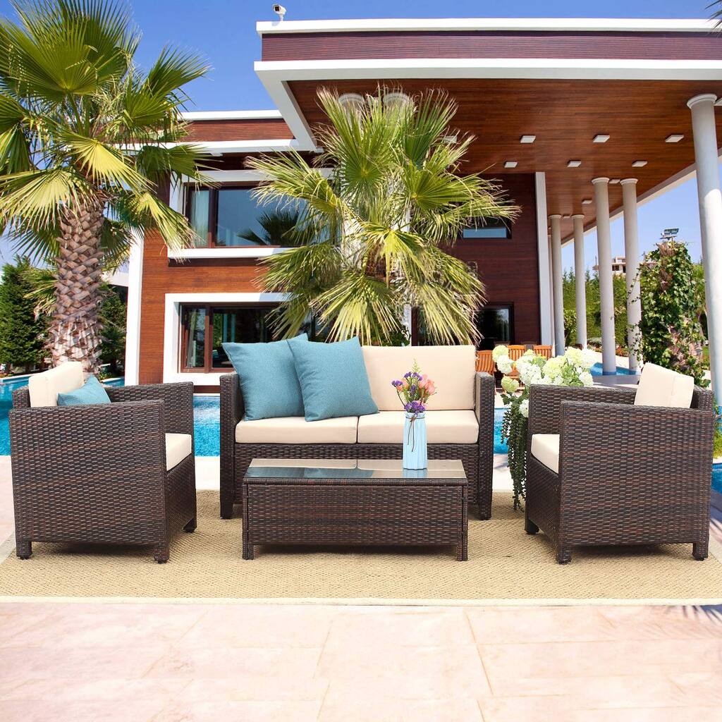 Royalcraft 5 Piece PE Rattan Wicker Outdoor Patio Furniture Set