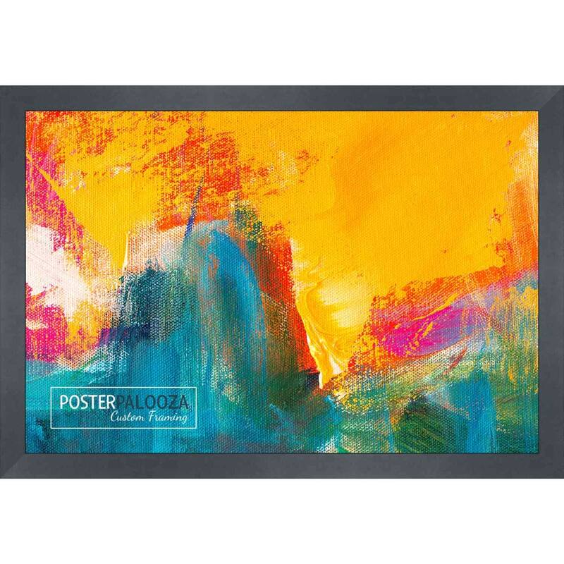 24x19 Contemporary Black Complete Wood Picture Frame with UV Acrylic, Foam Board Backing, & Hardware