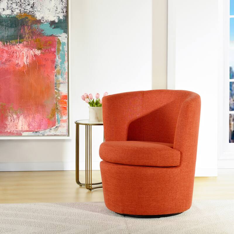 StyleCraft Barrel Swivel Accent Chair