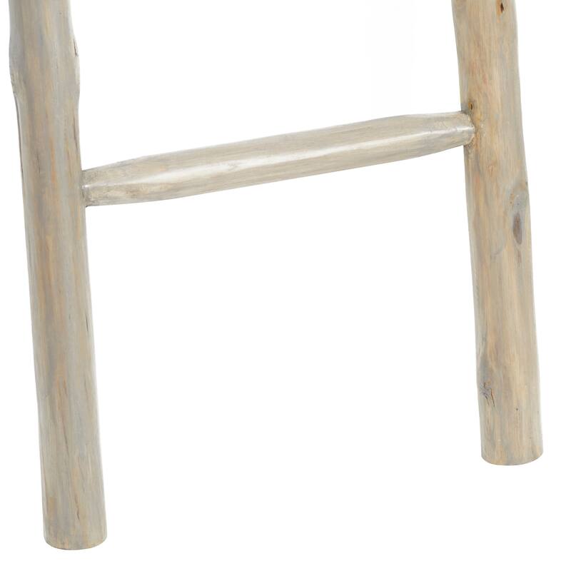 Teak Wood Handmade 4 Rack Ladder - White or Brown - Roche River Decor