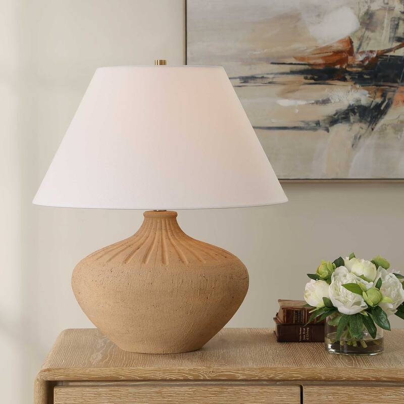 Uttermost Eldon Terracotta Table Lamp - 21.00" W x 23.50" H x 21.00" D