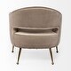 preview thumbnail 13 of 12, Giles Taupe Velvet Wrap w/ Brass Metal Base Accent Chair - 29.5L x 28.7W x 29.5H