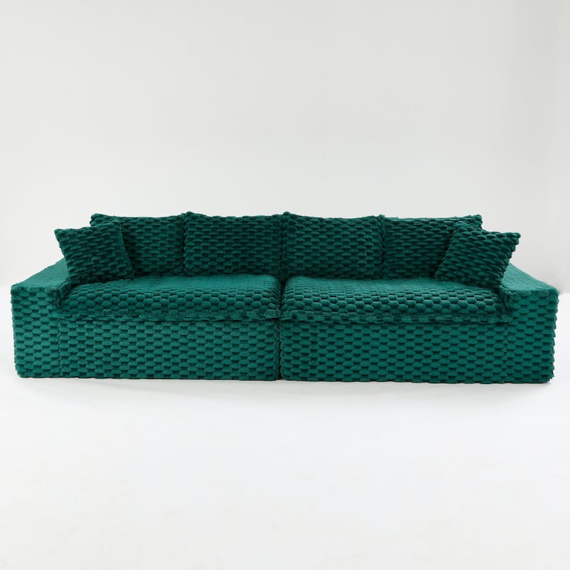 Free Combination Modular Couch Fluffy Turtle Velvet Sectional Sofa