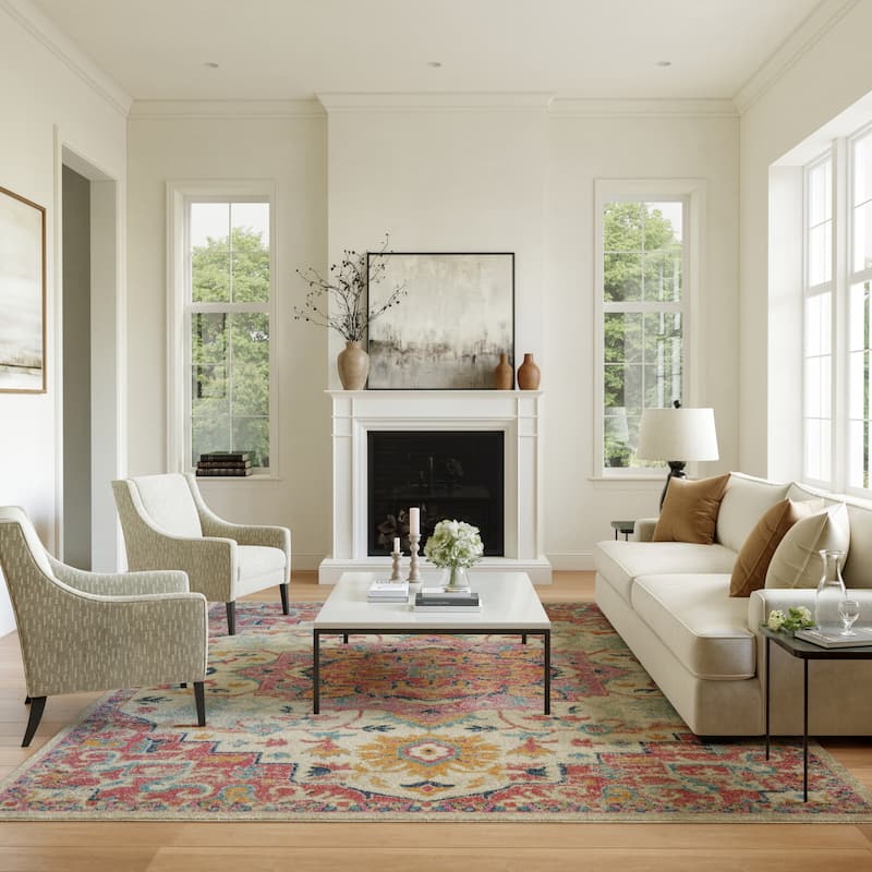 Nourison Cayuga Abstract Medallion Area Rug - 9' x 12' - Ivory/Pink