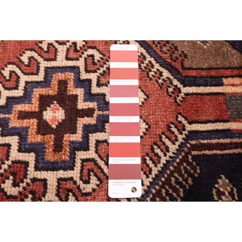 ECARPETGALLERY Hand-knotted Kayseri Vintage Dark Copper, Dark Navy Wool Rug - 4'8 x 9'6